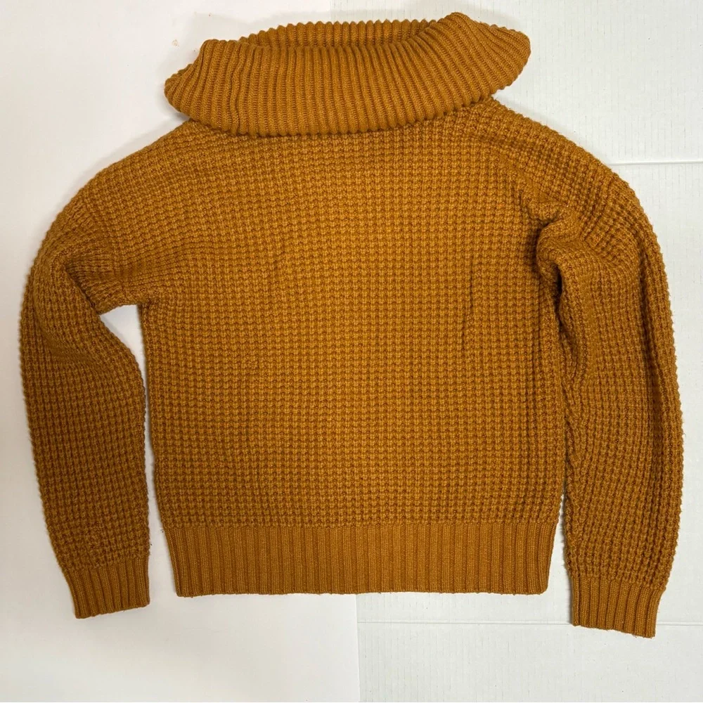 Modcloth cowlneck chunky sweater mustard yellow fall cozy versitile soft autumn - Picture 7 of 10
